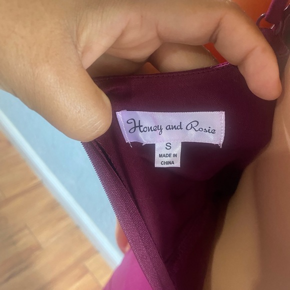 Honey and Rosie Red Ruched Maxi Gown - Picture 7 of 12